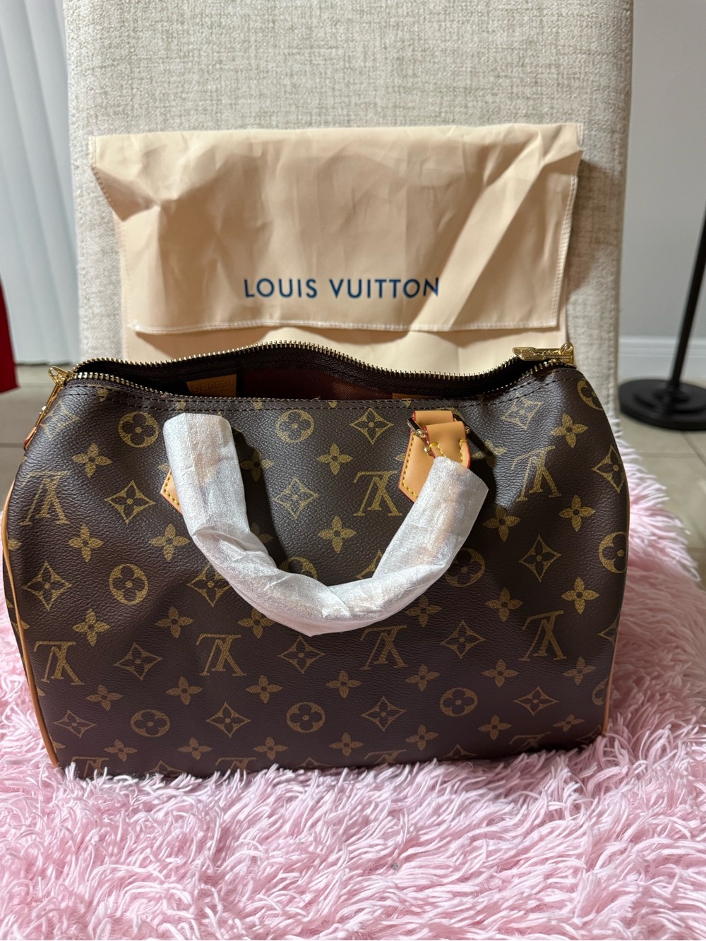 Monogram Speedy 30 Brown Canvas Satchel